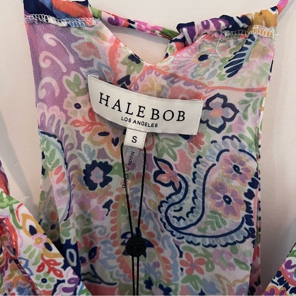 HALE BOB Colorful Paisley Print Spaghetti Strap Vivienne Boho Blouse |S| - Picture 8 of 10